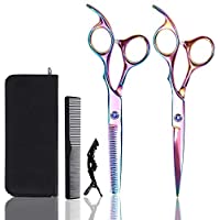 Lictin 4 en 1 kit 6&quot- Tijeras de Peluquería Profesional Corte de Pelo de Acero Inoxid con Peine-Caja-Tijera para Cortar…